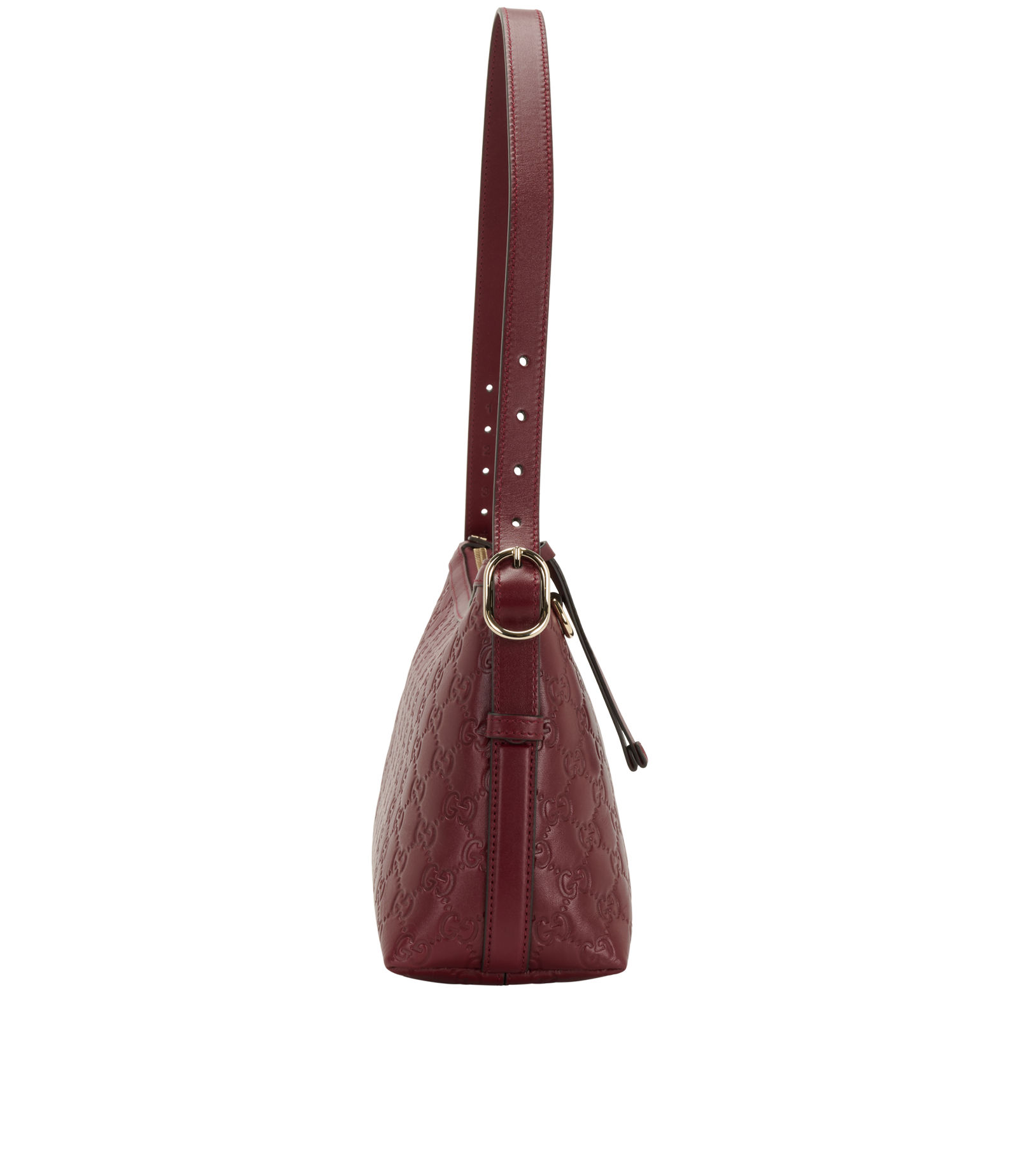 Medium GG Emblem Shoulder Bag, &pound;850, Handbags, Burgundy, Leather, Side view